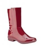 Botas de agua en charol rojo con suela de goma de UGG